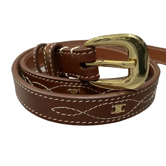 【関税&送料込】Celine Celine Western 14 Smooth Leather Belt Celine Western Belt - Kaia Brand